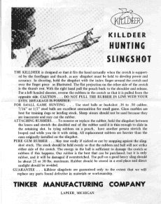 Instructions included with slingshot
